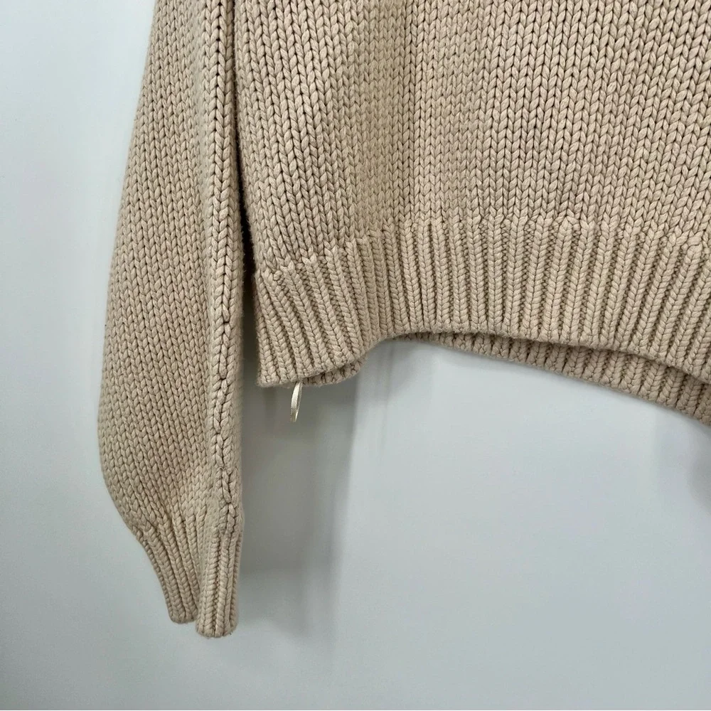 Good American Crewneck Chunky Knit Sweater Pullover Cropped Cream 5/6 2XL / 3XL - Picture 3 of 8